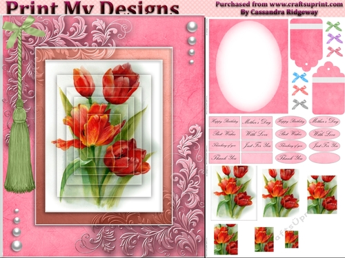 floral mini kit pyramid layers tag insert and background