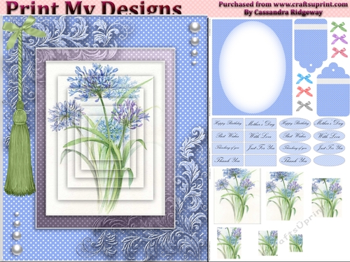floral mini kit pyramid layers tag insert and background