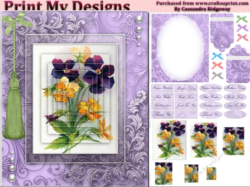 floral mini kit pyramid layers tag insert and background