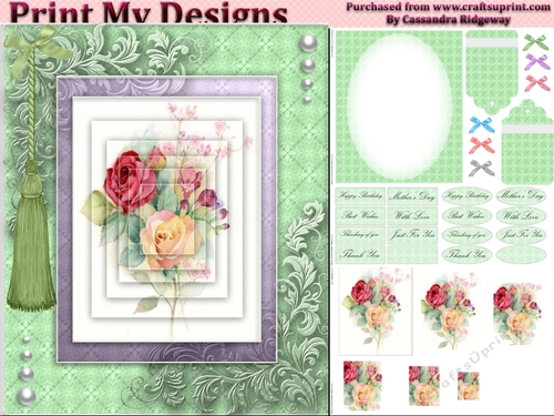 floral mini kit pyramid layers tag insert and background