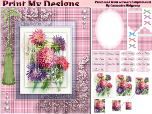 floral mini kit pyramid layers tag insert and background