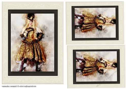 water color Toppers collection - steampunk lady