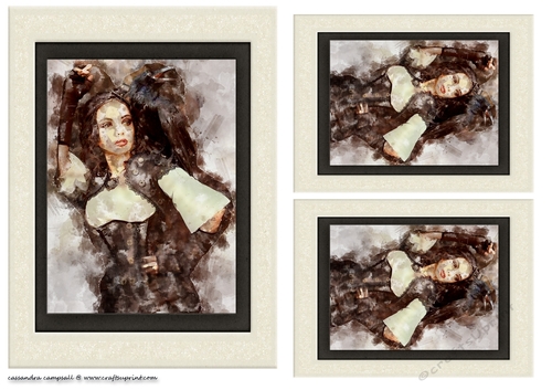 water color Toppers collection -steampunk lady