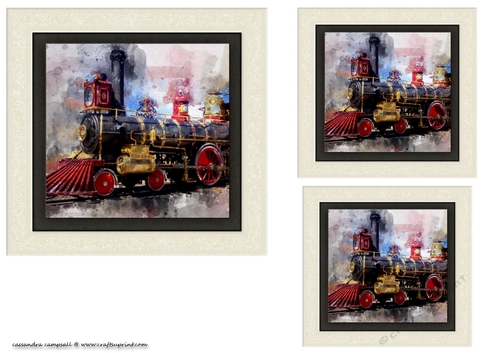 water color Toppers collection -train