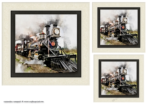 water color Toppers collection -train