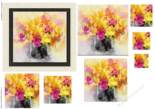 Pyramid watercolor toppers collection flowers