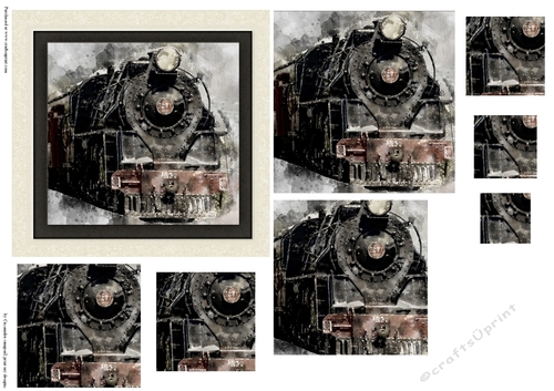 Pyramid watercolor toppers collection train