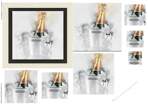 Pyramid watercolor toppers collection bottle in bucket