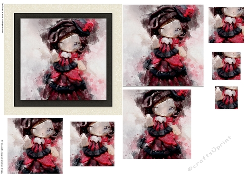 Pyramid watercolor toppers collection doll
