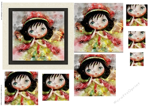 Pyramid watercolor toppers collection doll