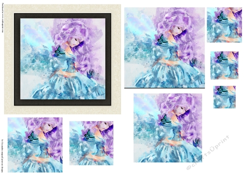 Pyramid watercolor toppers collection doll