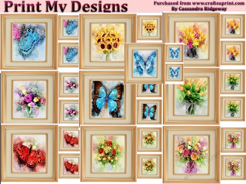 Watercolor topper bumper kit flowers and butterflys