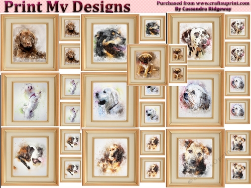Image of cup863497_1121 - Watercolor topper bumper kit  - dogs