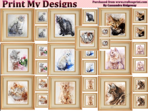 Watercolor topper bumper kit  - cats