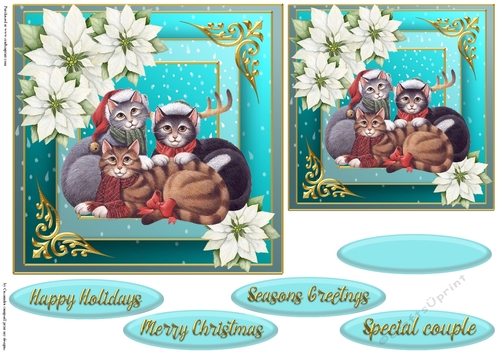 Christmas cat quick card 