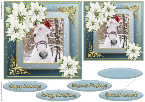 Christmas horse quick card 