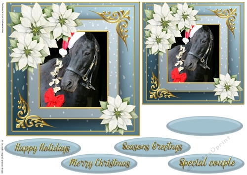 Christmas horse quick card 