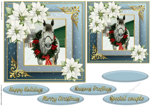 Christmas horse quick card 