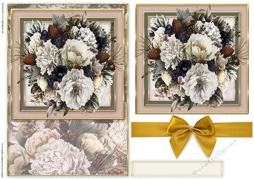Winter Christmas Flower Quick card