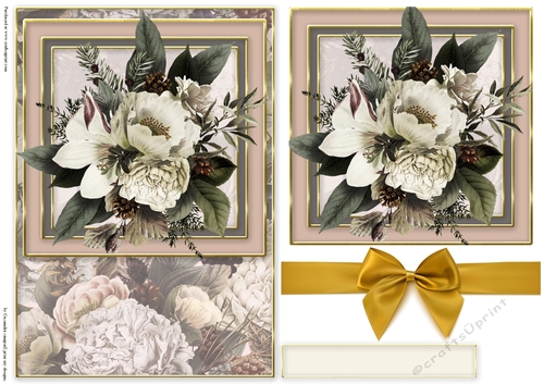 Winter Christmas Flower Quick card