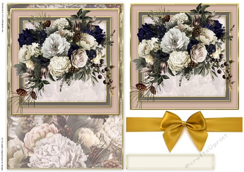 Winter Christmas Flower Quick card