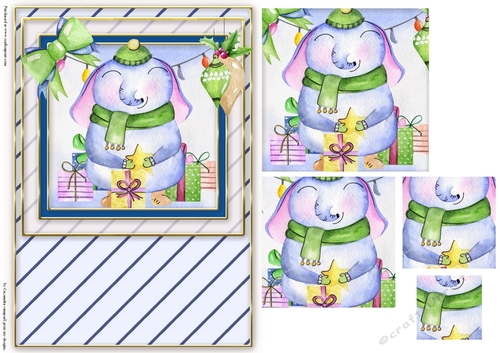 Winter Christmas pyramid card 