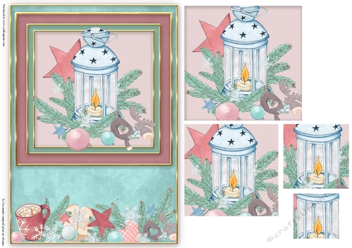 Winter Christmas pyramid card 
