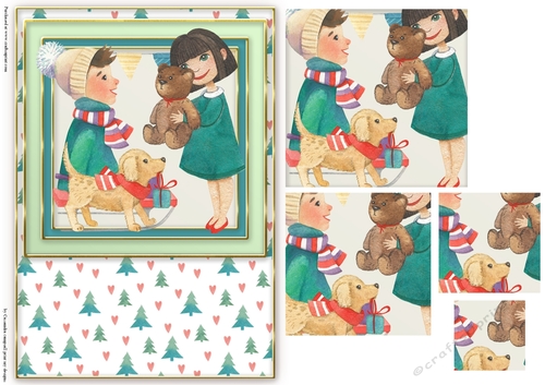 Winter Christmas pyramid card 