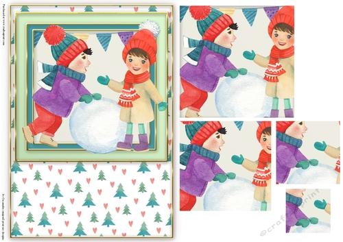 Winter Christmas pyramid card 
