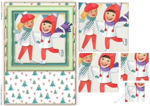 Winter Christmas pyramid card 