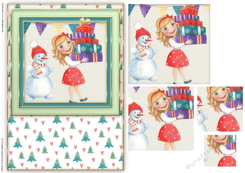 Winter Christmas pyramid card 