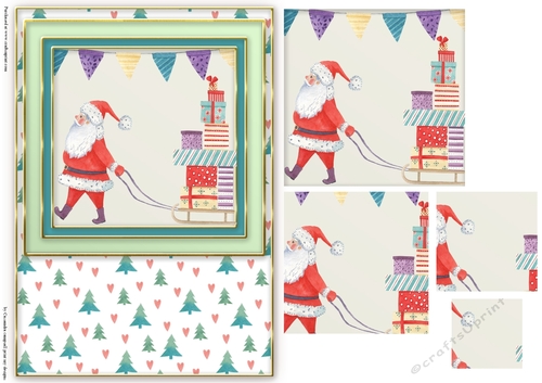 Winter Christmas pyramid card 