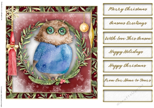 Christmas owl quick card collection
