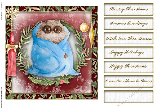 Christmas owl quick card collection