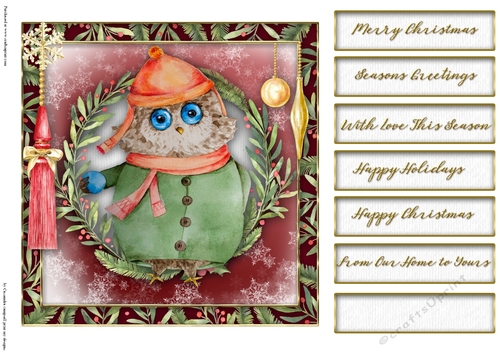 Christmas owl quick card collection