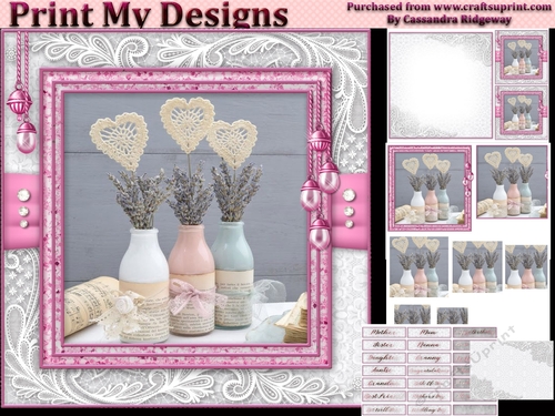 Happy Birthday thank you with love pyramid mini kit with shabby chic
