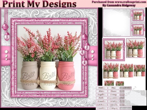 Happy Birthday thank you with love pyramid mini kit with shabby chic
