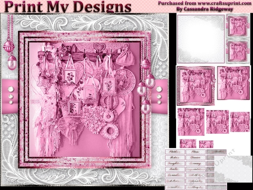 Happy Birthday thank you with love pyramid mini kit with shabby chic