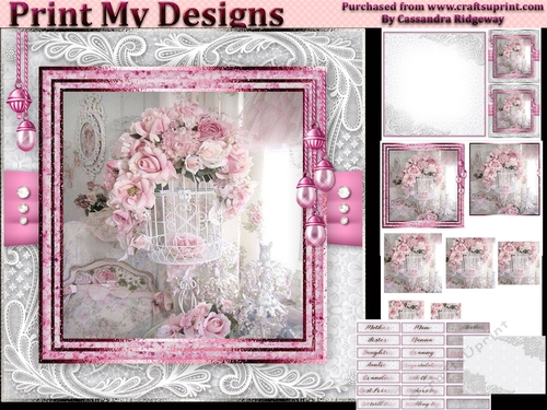 Happy Birthday thank you with love pyramid mini kit with shabby chic