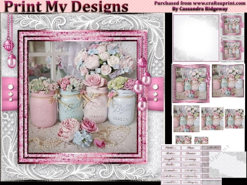 Happy Birthday thank you with love pyramid mini kit with shabby chic
