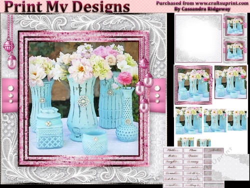 Happy Birthday thank you with love pyramid mini kit with shabby chic