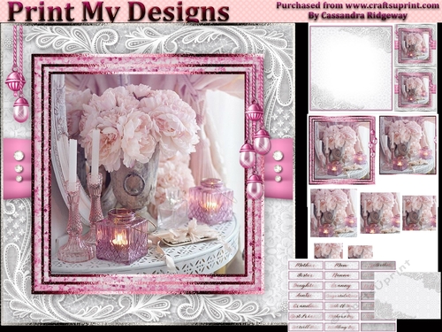Happy Birthday thank you with love pyramid mini kit with shabby chic