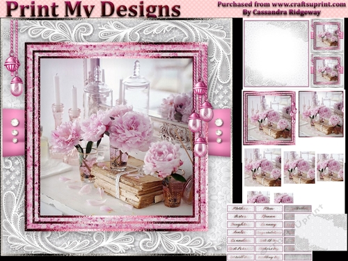 Happy Birthday thank you with love pyramid mini kit with shabby chic