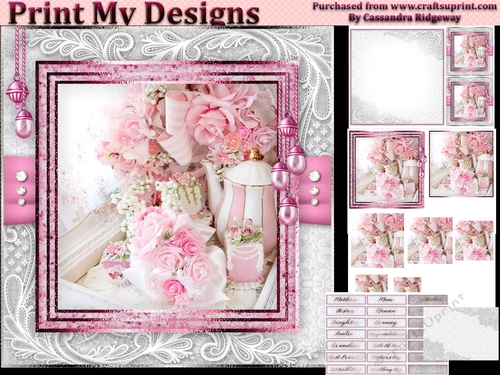 Happy Birthday thank you with love pyramid mini kit with shabby chic