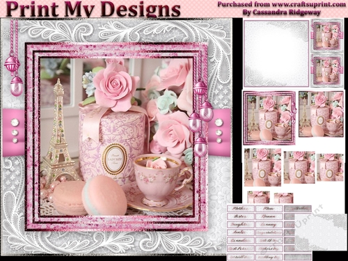 Happy Birthday thank you with love pyramid mini kit with shabby chic