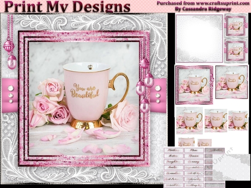 Happy Birthday thank you with love pyramid mini kit with shabby chic