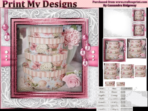 Happy Birthday thank you with love pyramid mini kit with lilac shabby chic