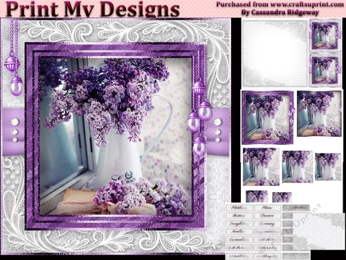 Happy Birthday thank you with love pyramid mini kit with lilac 