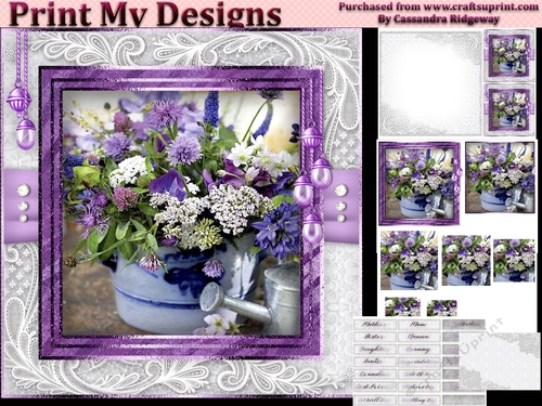 Happy Birthday thank you with love pyramid mini kit with lilac 