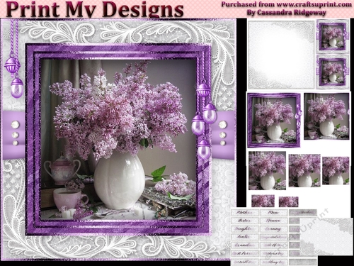 Happy Birthday thank you with love pyramid mini kit with lilac 